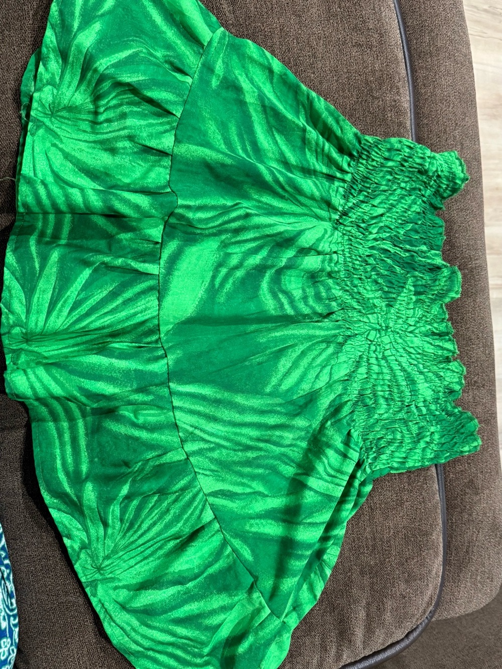 Green Smocked Mini Skirt — Women's Lightweight Tiered Skirt